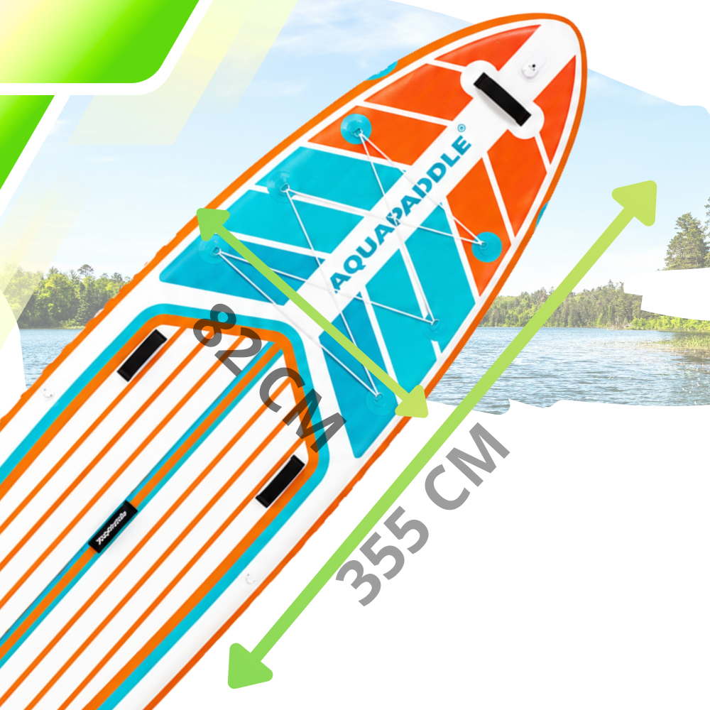 AquaPaddle Navigator Orange Green SUP Board, 355x82x15 cm, 200 kg