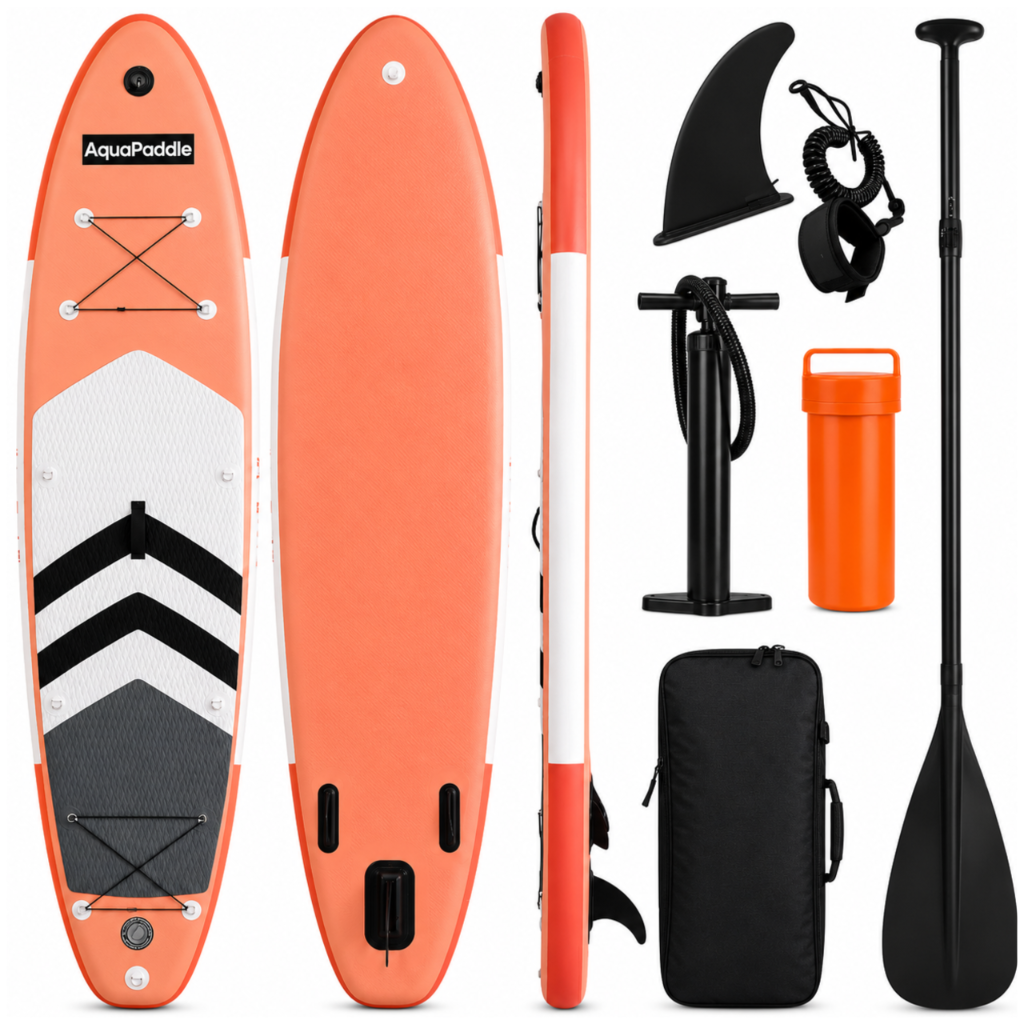 AquaPaddle SUP Board 320 cm, Set with Paddle, Pump and Backpack, 180 kg
