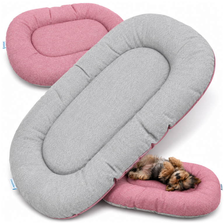 Love Story Reversible Dog and Cat Bed 60 x 46 x 8 cm, Pink / Grey