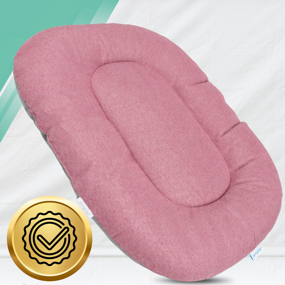 Love Story Reversible Dog and Cat Bed 60 x 46 x 8 cm, Pink / Grey