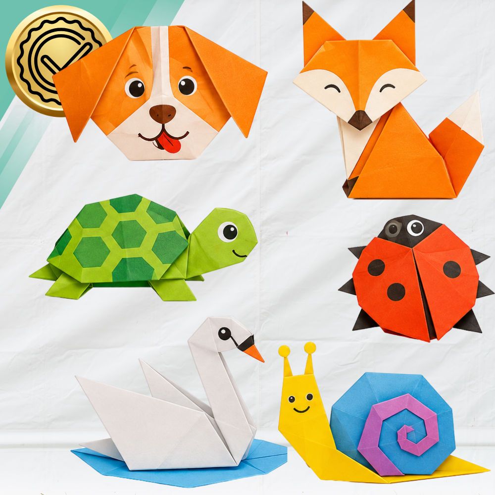 Kids Origami Set, 54 Sheets, 27 Animals with Instruction Booklet