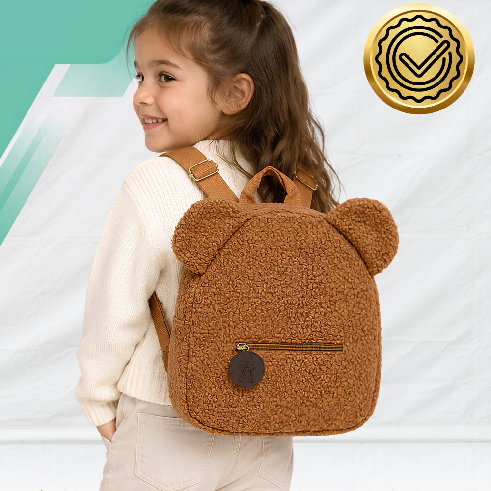 Kids Preschool Backpack Teddy Bear Lightweight, Brown