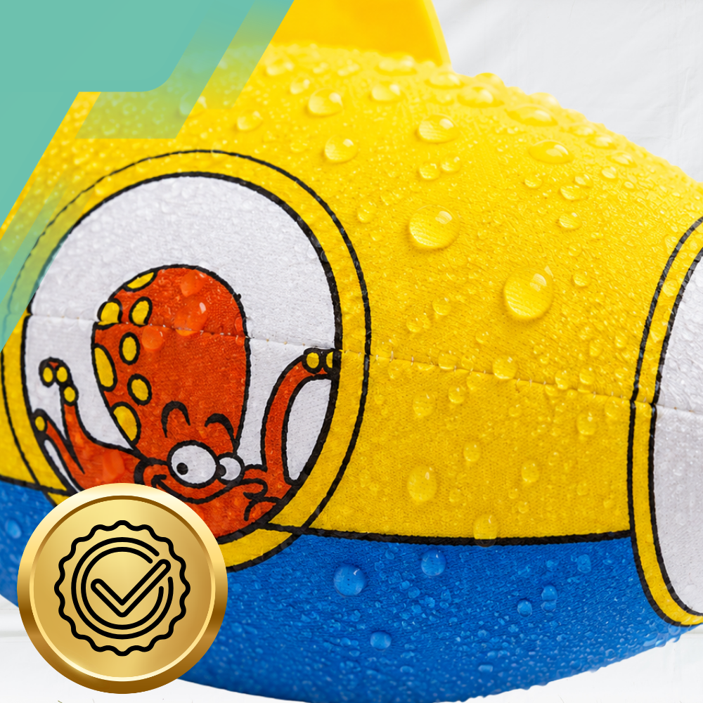 Neoprene Water Ball Waimea Animal Submarine Blue, 18 cm, Yellow/Blue