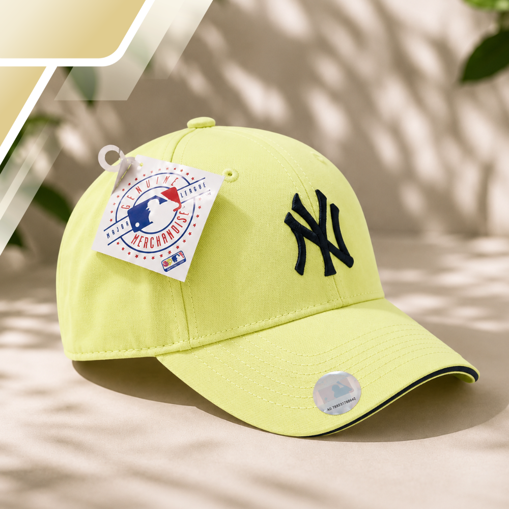 New York Yankees MLB Stretch Fit Cotton Baseball Cap, Yellow