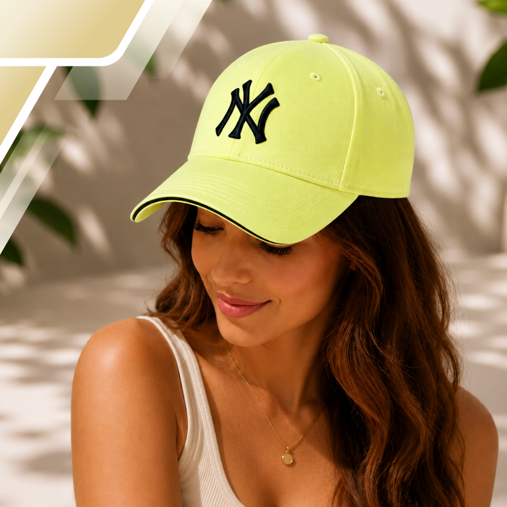 New York Yankees MLB Stretch Fit Cotton Baseball Cap, Yellow