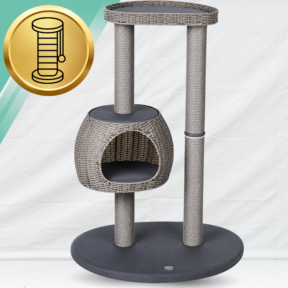 Karlie Nicky Outdoor Cat Scratching Post with Condo and Platform 77 x 57 x 110 cm