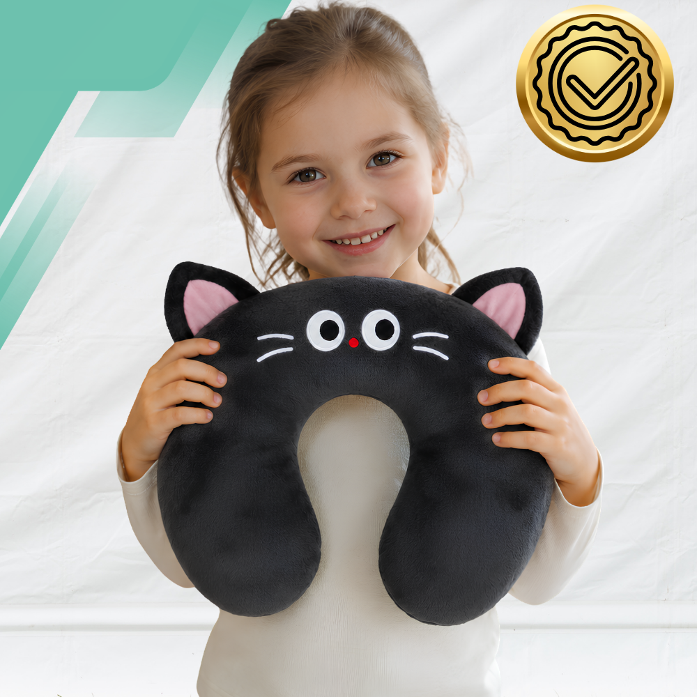 Children\'s Travel Neck Pillow U-Shape Cat, 33 × 25 × 6 cm