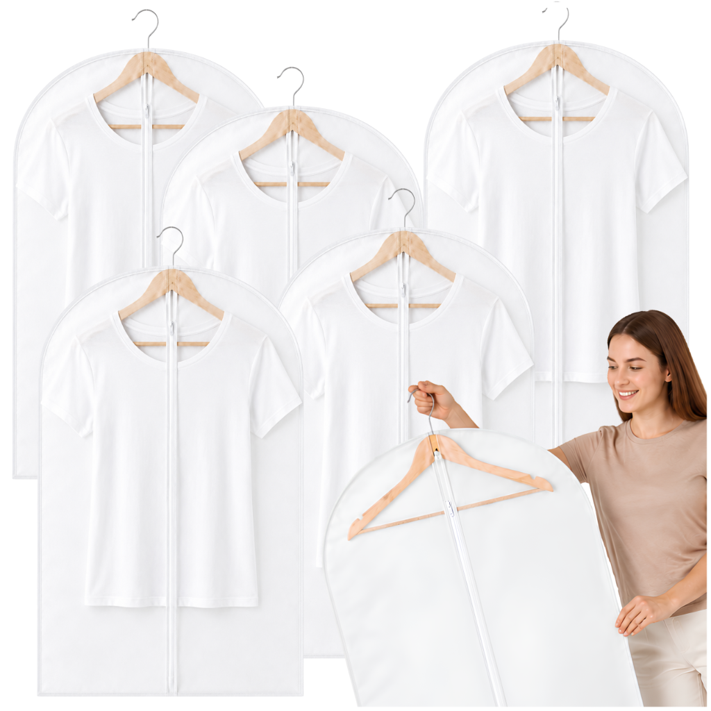 Garment Covers with Zipper, 5 Pack, 100 x 60 cm