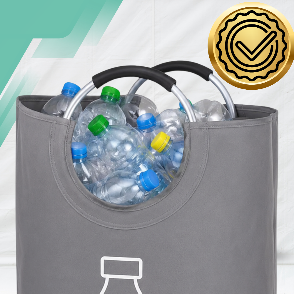 Foldable Bottle and Can Recycling Storage Bag, 82L, 72 x 38 cm, Grey
