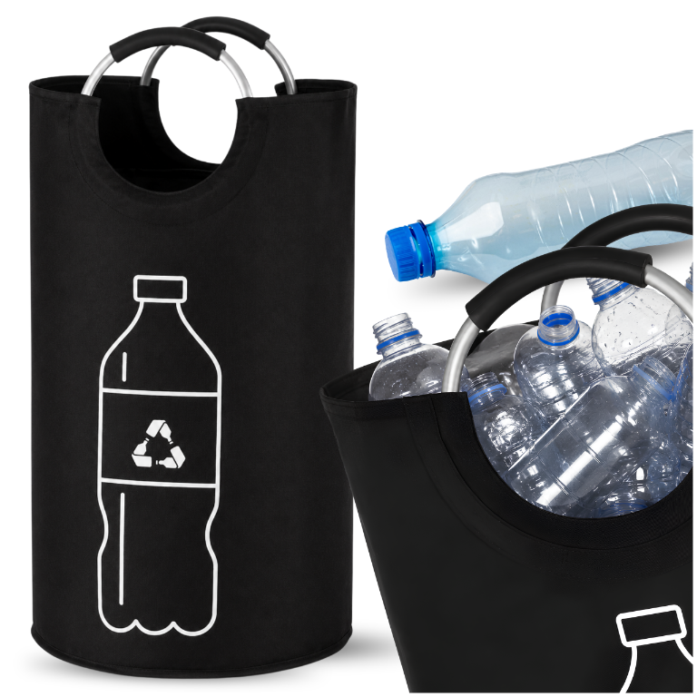 Foldable Bottle and Can Recycling Bag 82L KZ1328, 72 x 38 cm, Black