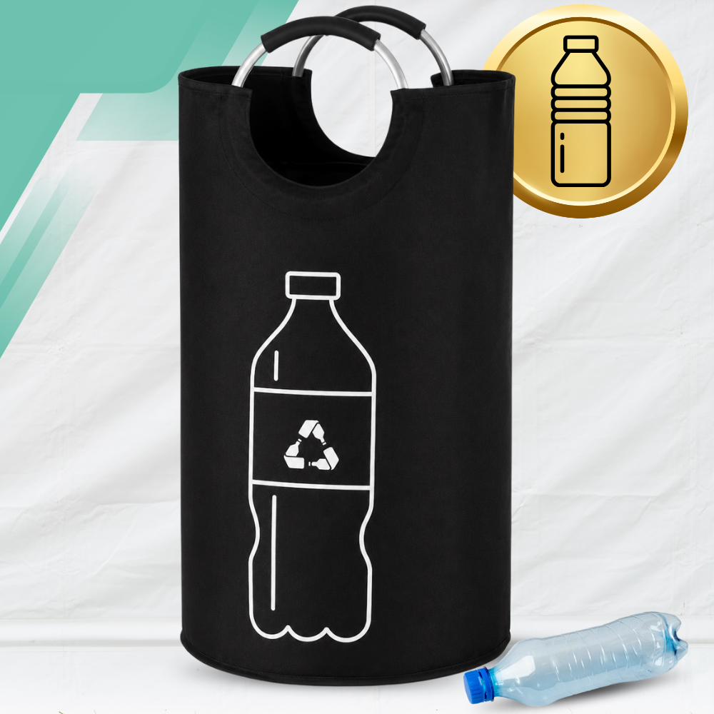 Foldable Bottle and Can Recycling Bag 82L KZ1328, 72 x 38 cm, Black