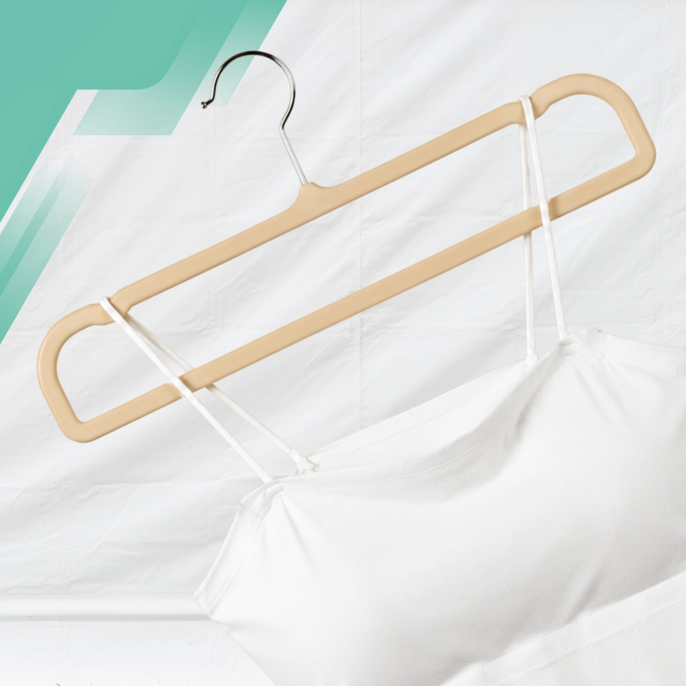 Velvet Clothes Hangers, 10 Pack, Beige, 35 x 16 x 0.5 cm
