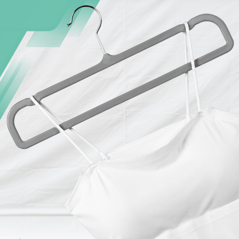 Velvet Clothes Hangers, Non-Slip, 35 x 16 cm, 10 pcs, Grey