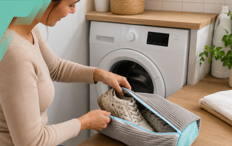 Shoe Washing Machine Bag, Microfiber, 42 x 28 x 3 cm