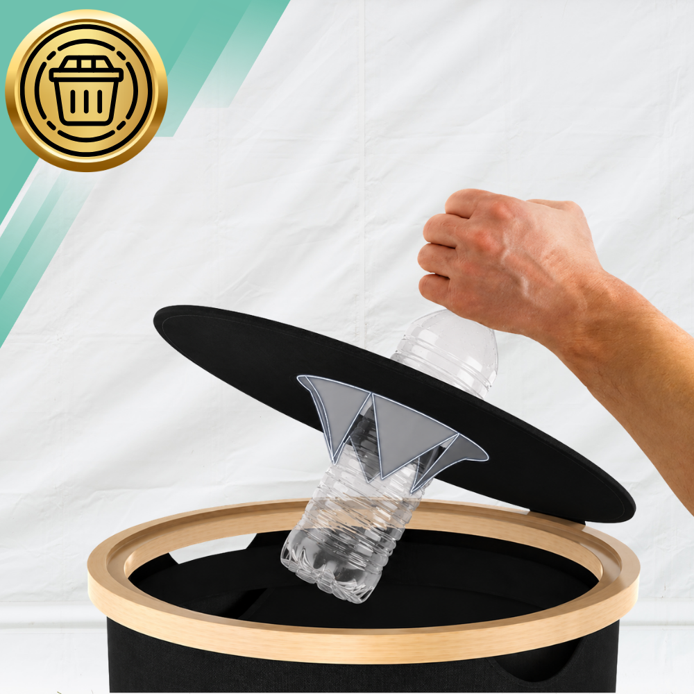 Waste Sorting Bin for PET Bottles 92L, 40 × 40 × 73 cm, Black