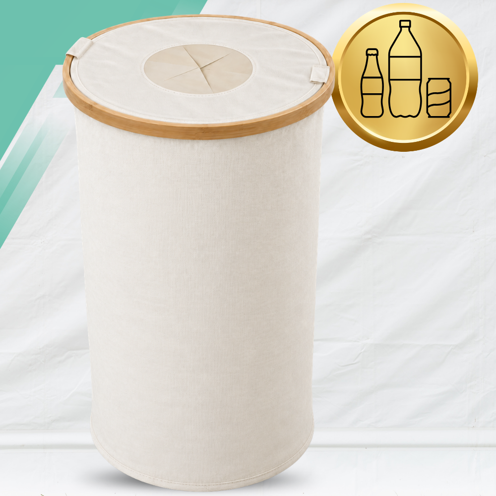 Waste Sorting Bin for PET Bottles 92L, 40 × 40 × 73 cm, Beige