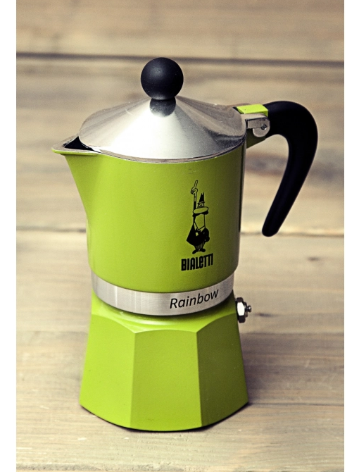 \'\'Bialetti RAINBOW\'\' Pot Espresso Coffee Maker 33 Cup, Green