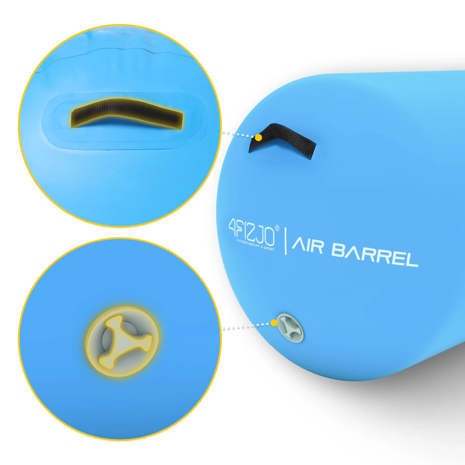 Inflatable gymnastics roller Air Barrel 75 cm, blue