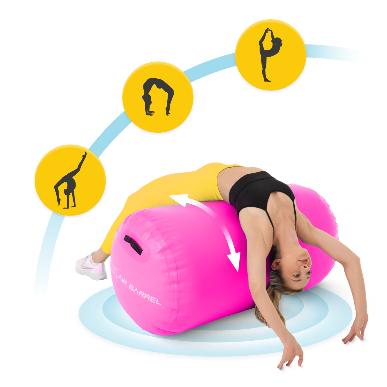 4FIZJO Air Barrel Inflatable Gymnastics Roller 60 cm, pink