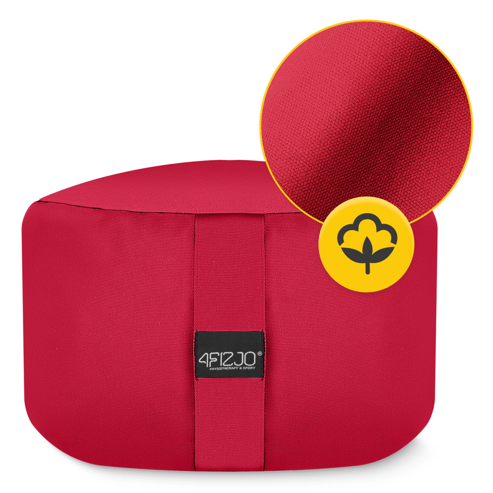 4Fizjo 708 ZAFU Round Yoga and Meditation Cushion, Red
