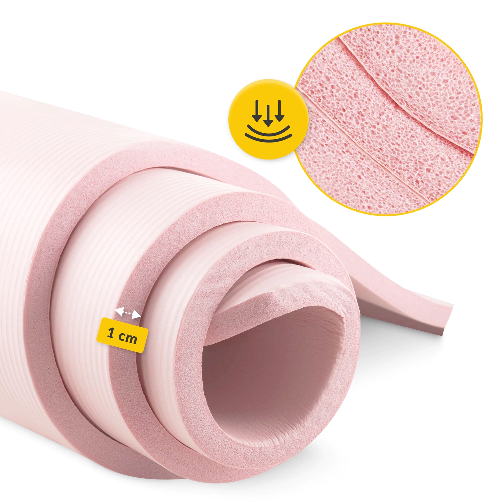 4FIZJO NBR Yoga & Fitness Exercise Mat 180×60×1 cm, light pink