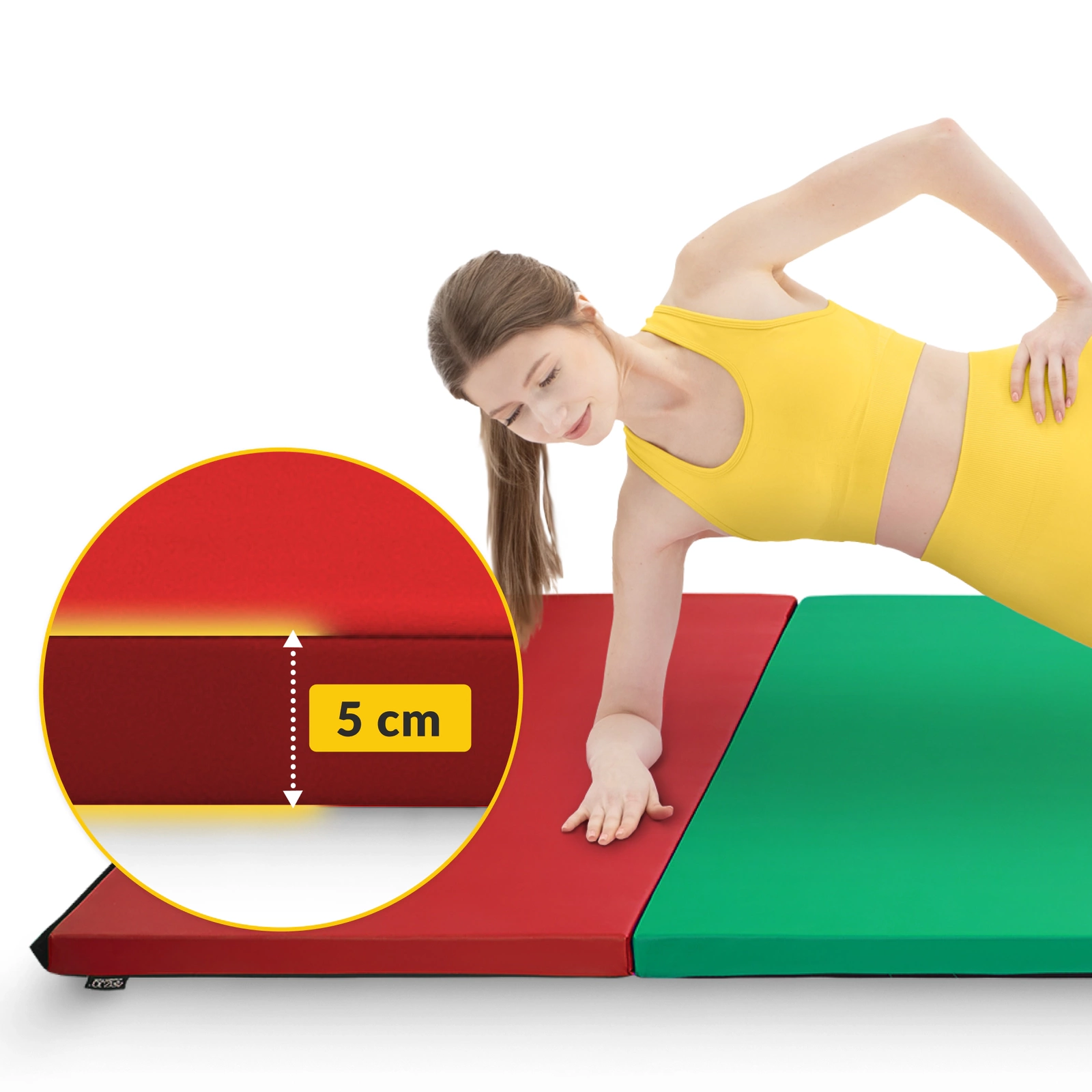 4FIZJO Folding Gymnastics Mat XL 240×120×5 cm, multicolour