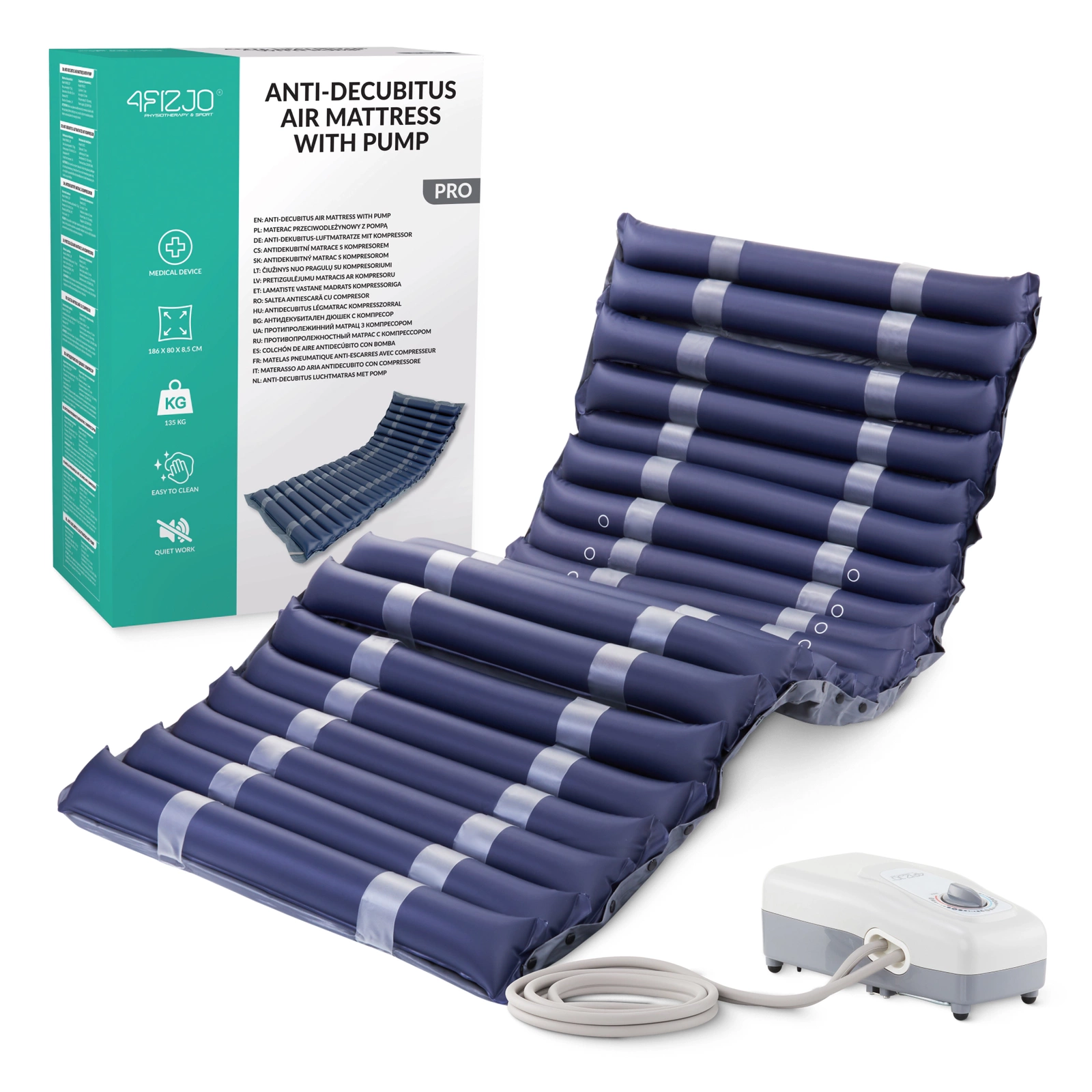 4FIZJO PRO Alternating Pressure Anti-Bedsore Mattress with Quiet Pump, 22 Cells