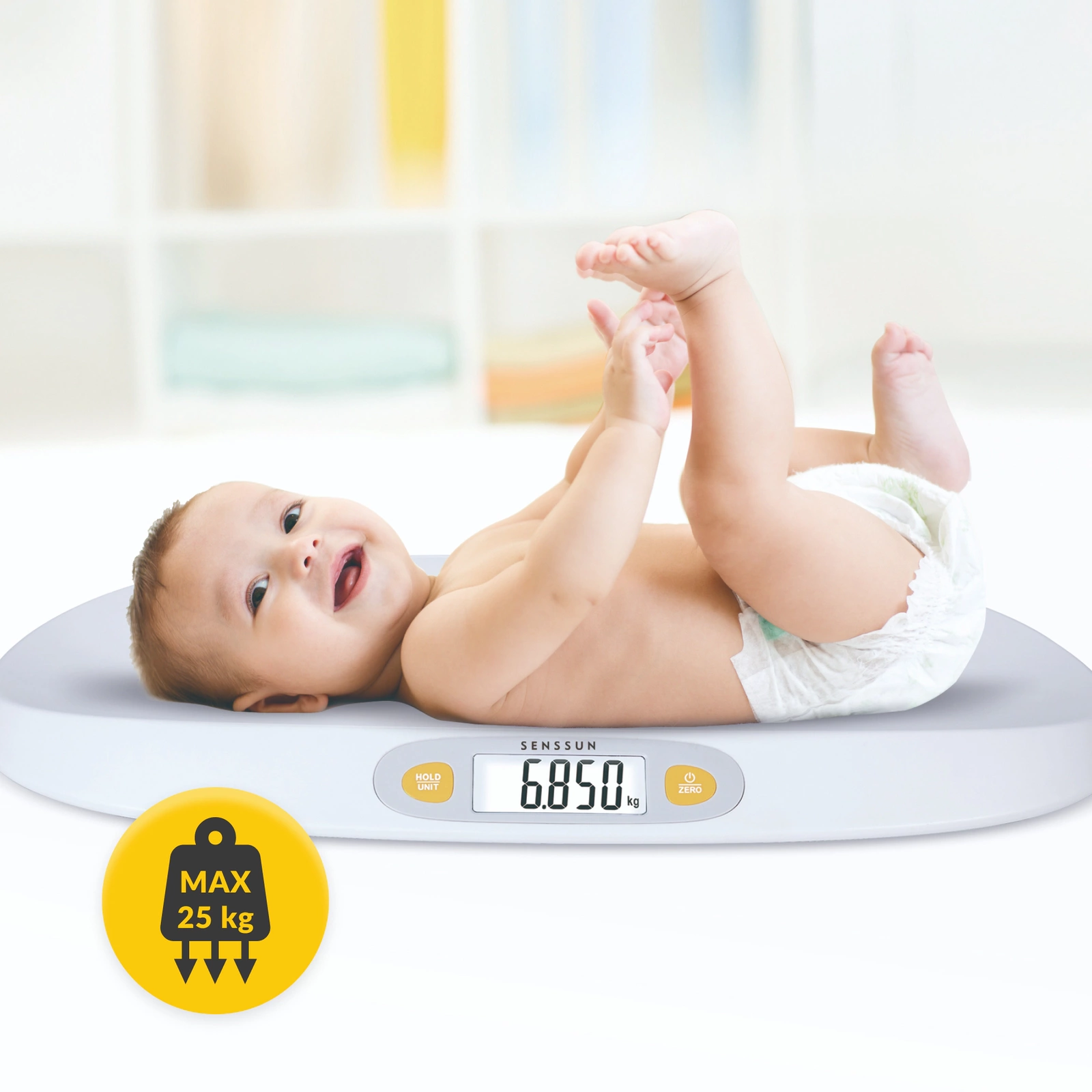 Детские электронные весы 4FIZJO BABY с мобильным приложением, белые