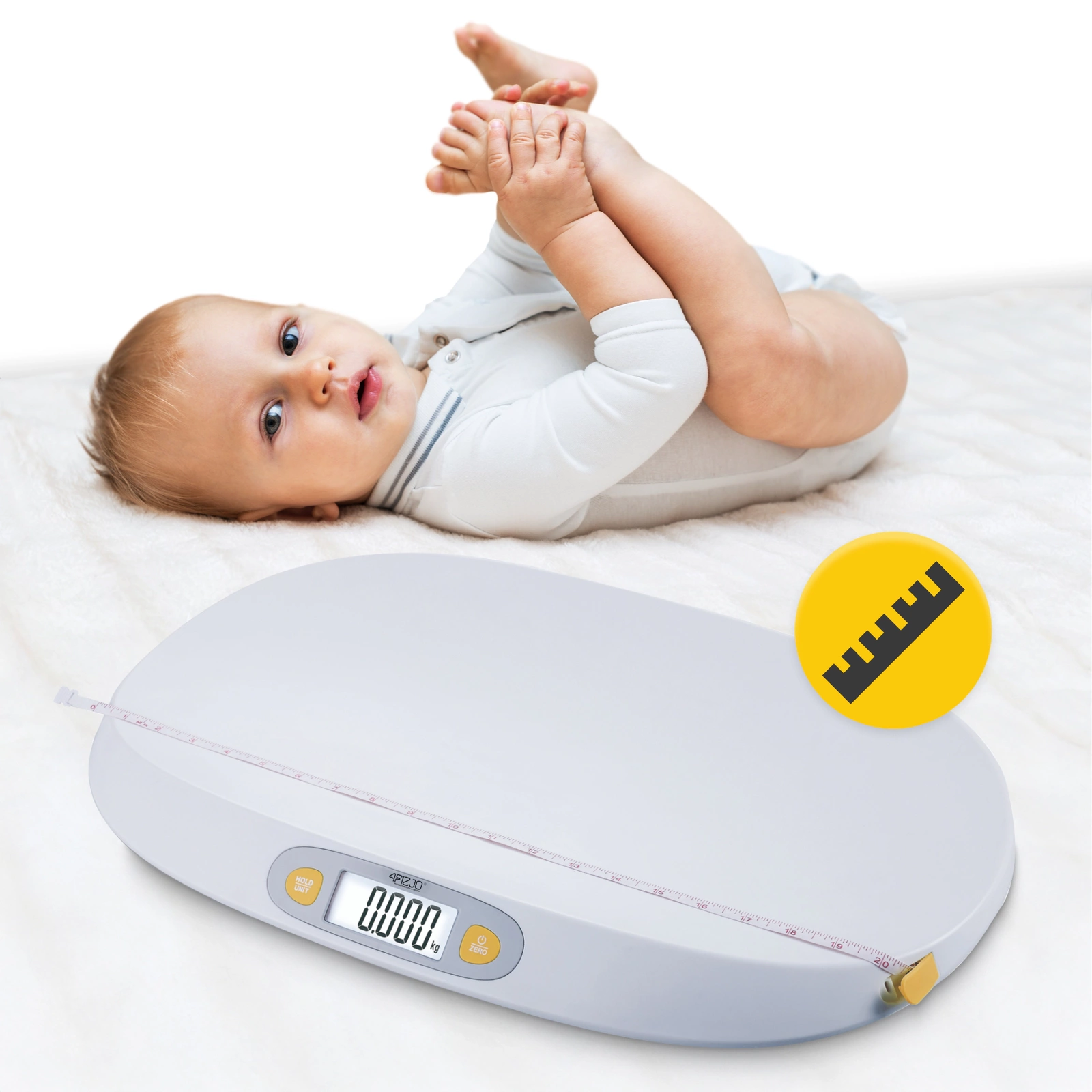 Детские электронные весы 4FIZJO BABY с мобильным приложением, белые