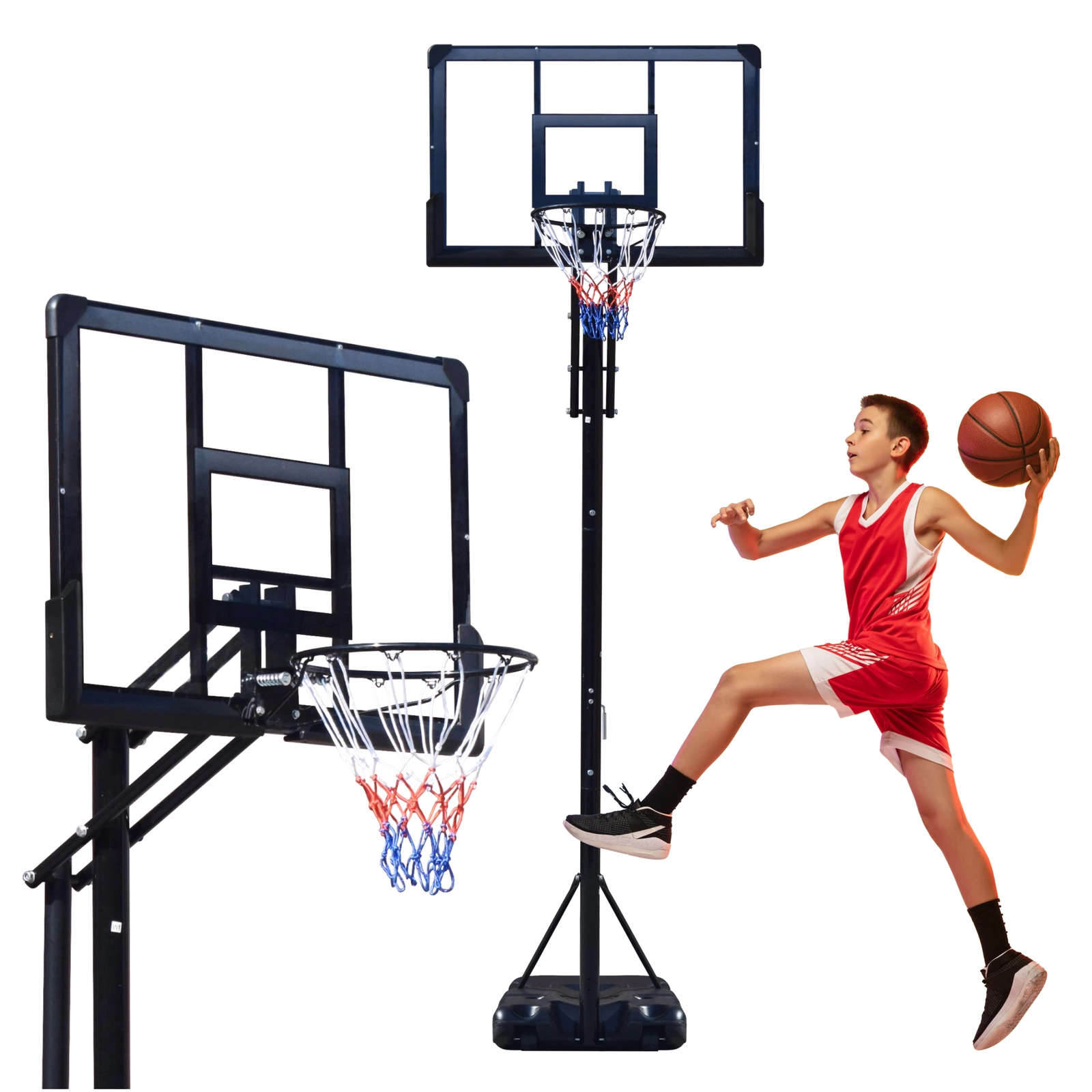 FALCON DUNKER Adjustable Full-Size Basketball Hoop Stand