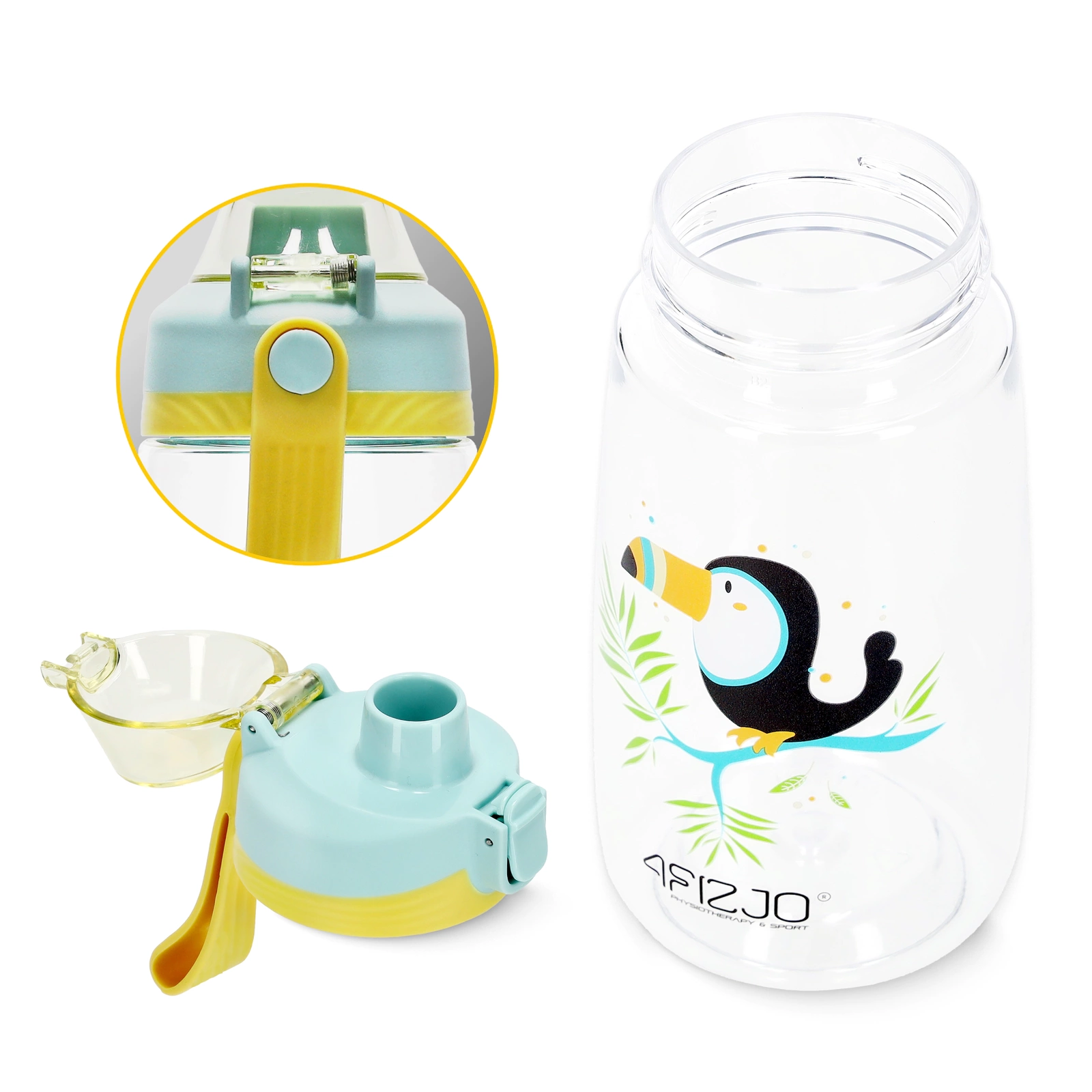 4Fizjo Tukan bērnu ūdens pudele 500 ml, daudzkrāsaina