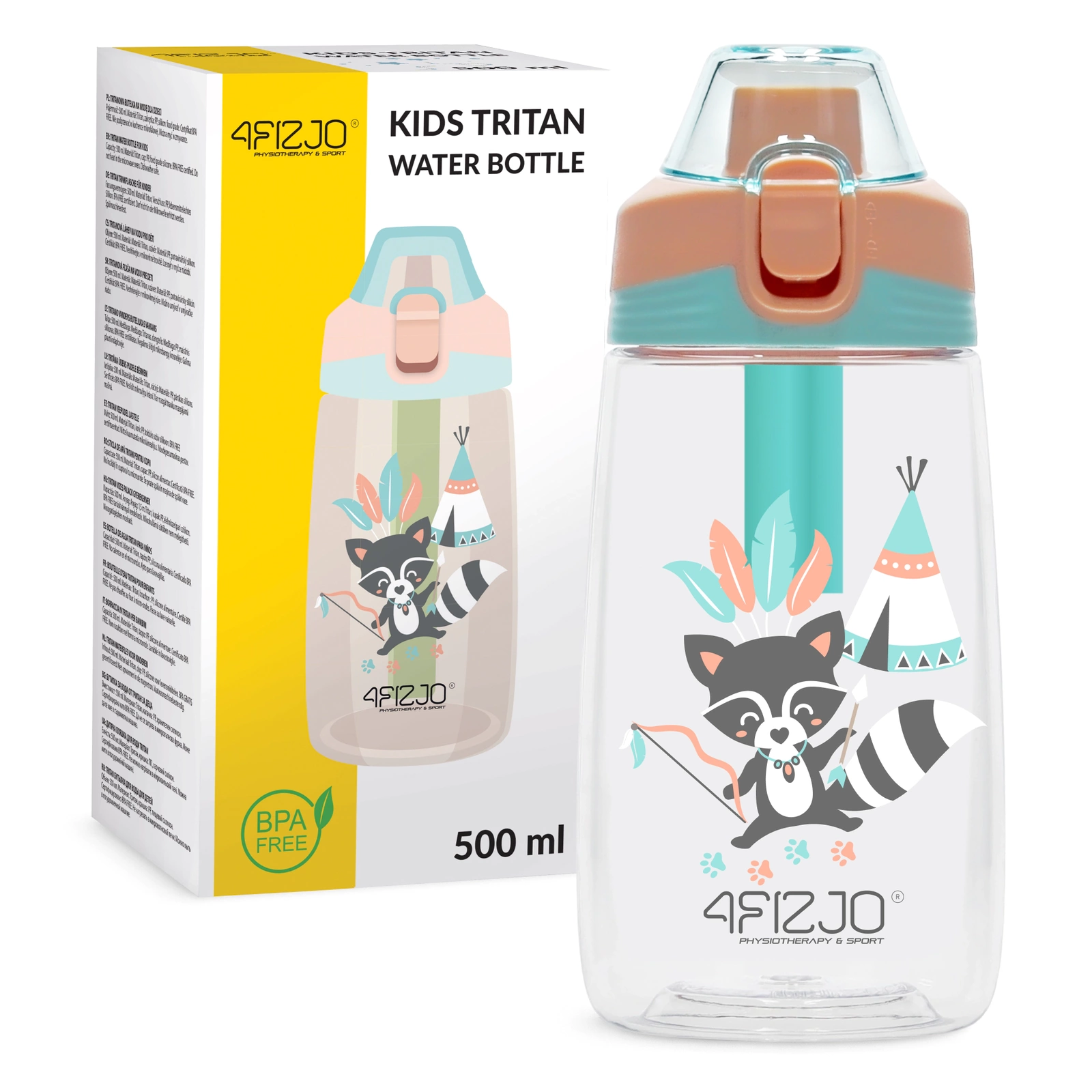 4FIZJO Kids Tritan Water Bottle SZOP 500 ml, multicolour