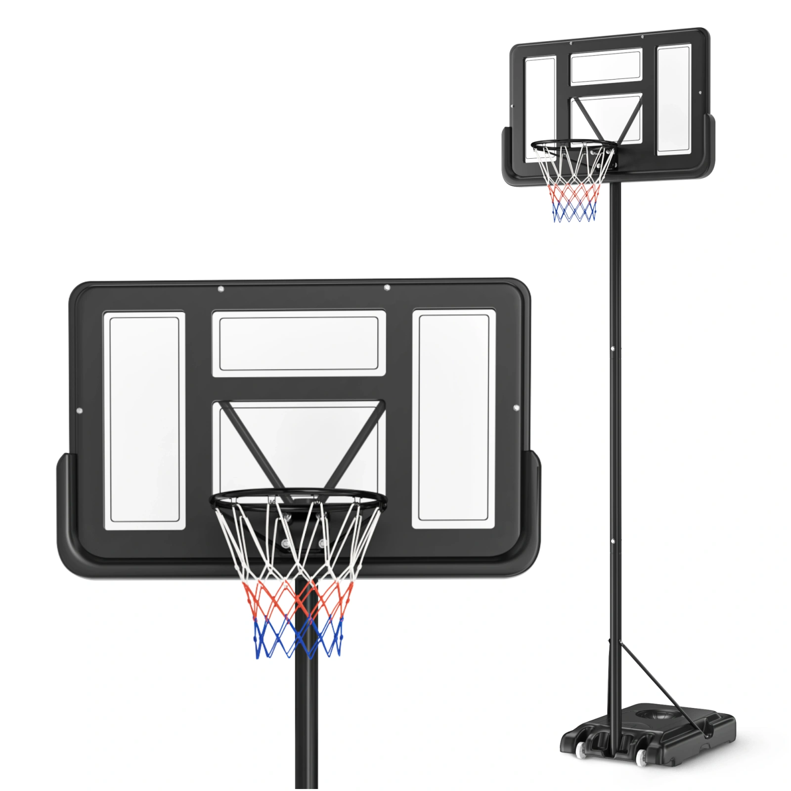 SHOOTER FALCON Adjustable Portable Basketball Hoop, Full Size