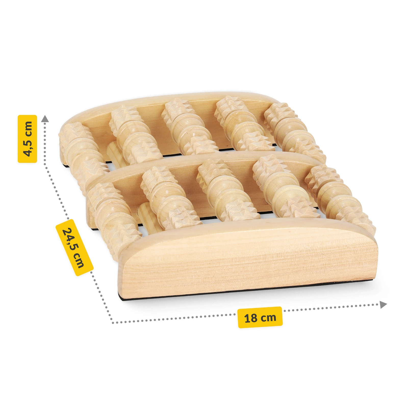 4Fizjo Profiled Wooden Foot Massager, Brown