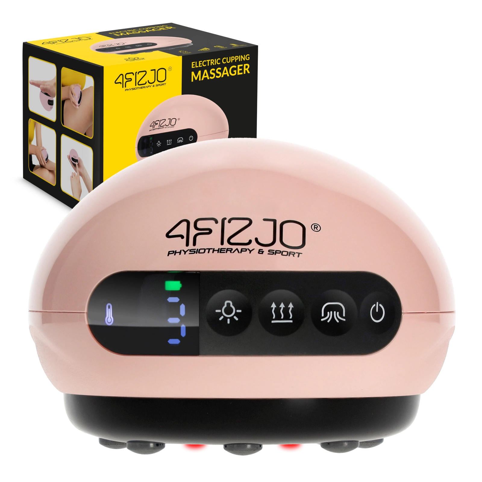 Electric Cupping Massager for Anti-Cellulite Therapy, Pink