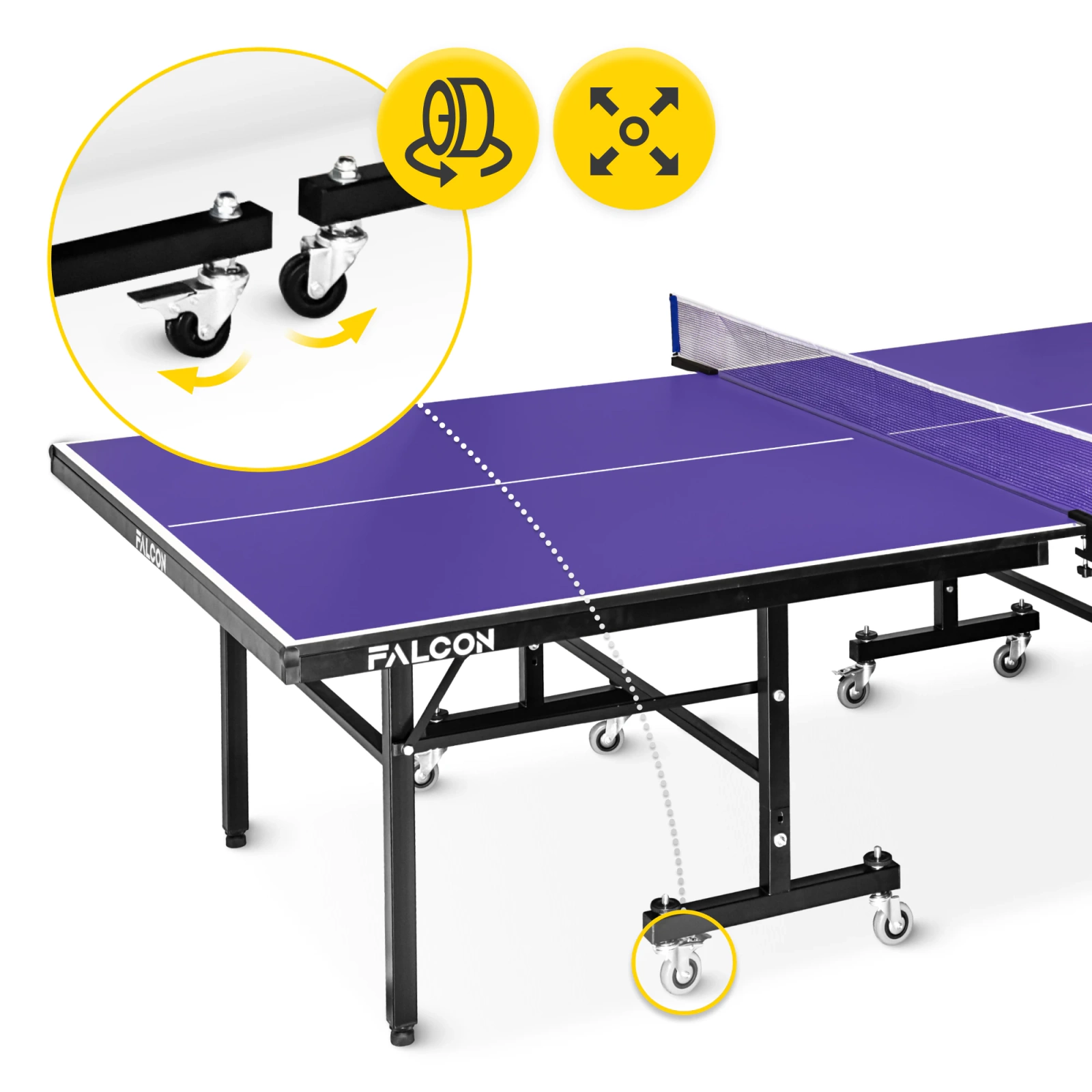 VECTOR+ FALCON Folding Indoor Ping Pong Table, Navy Blue