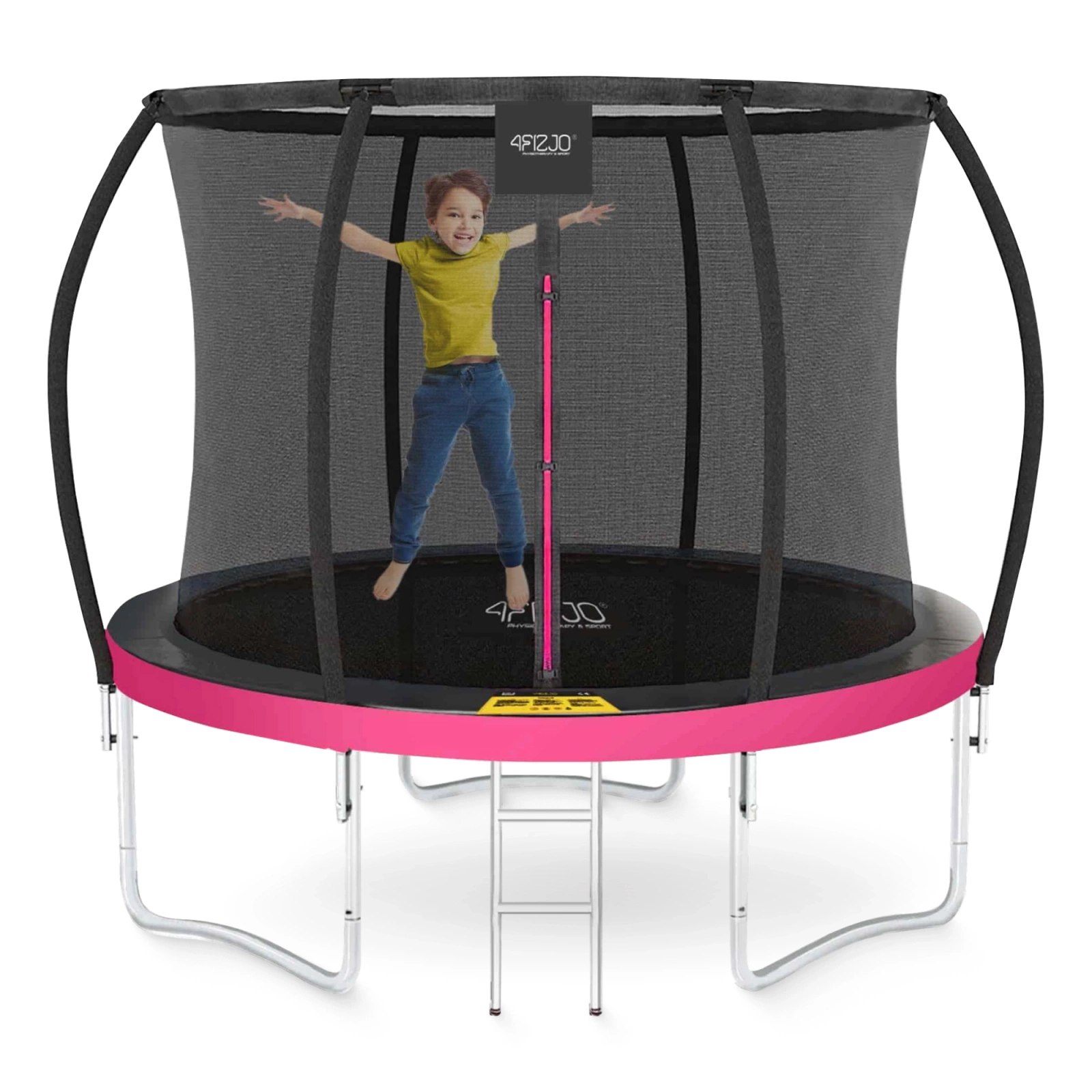 8ft Garden Trampoline for Kids 4FIZJO PRO 252 cm, Pink-Black