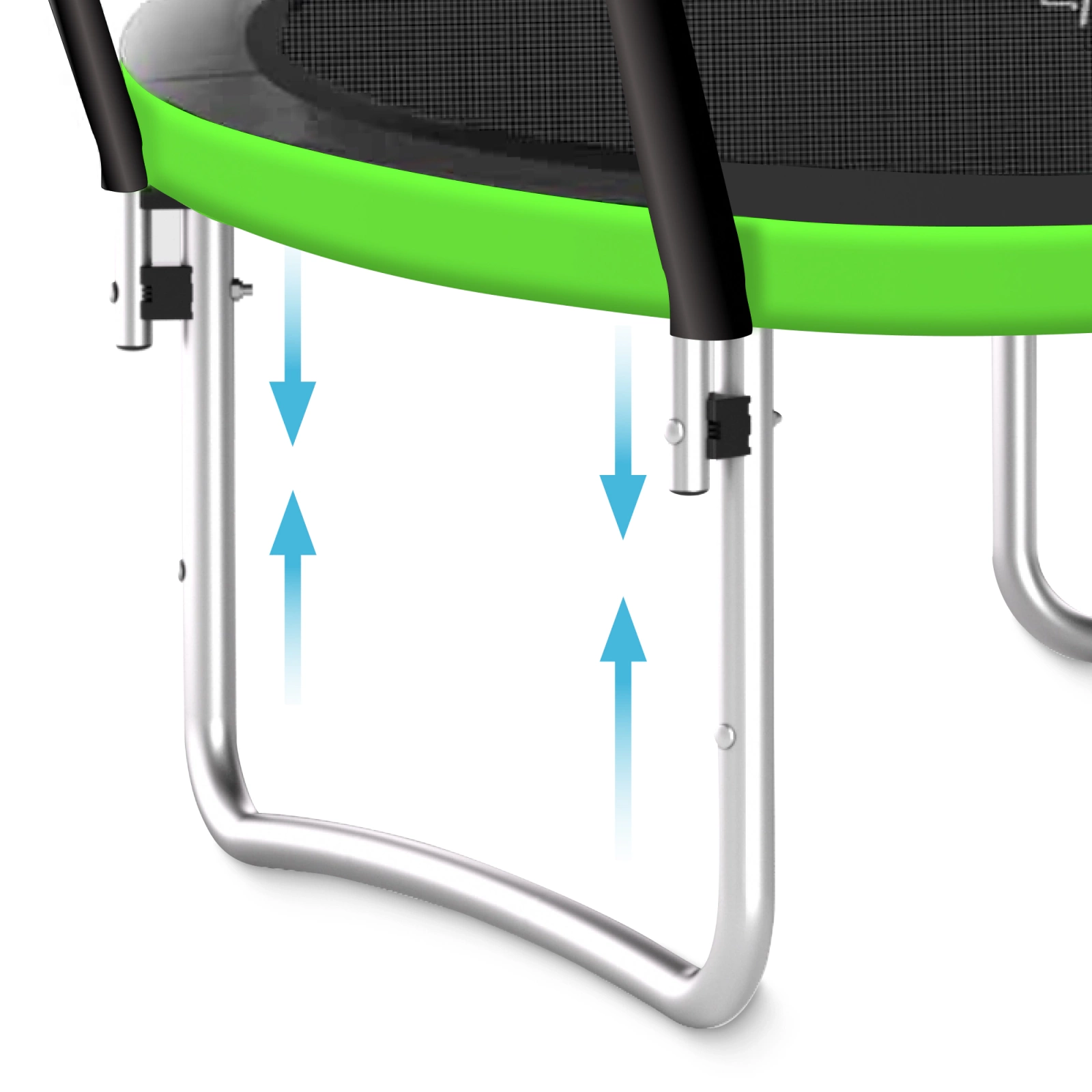 4Fizjo PRO Kids Garden Trampoline with Safety Net, 252 cm (8FT), Green/Black