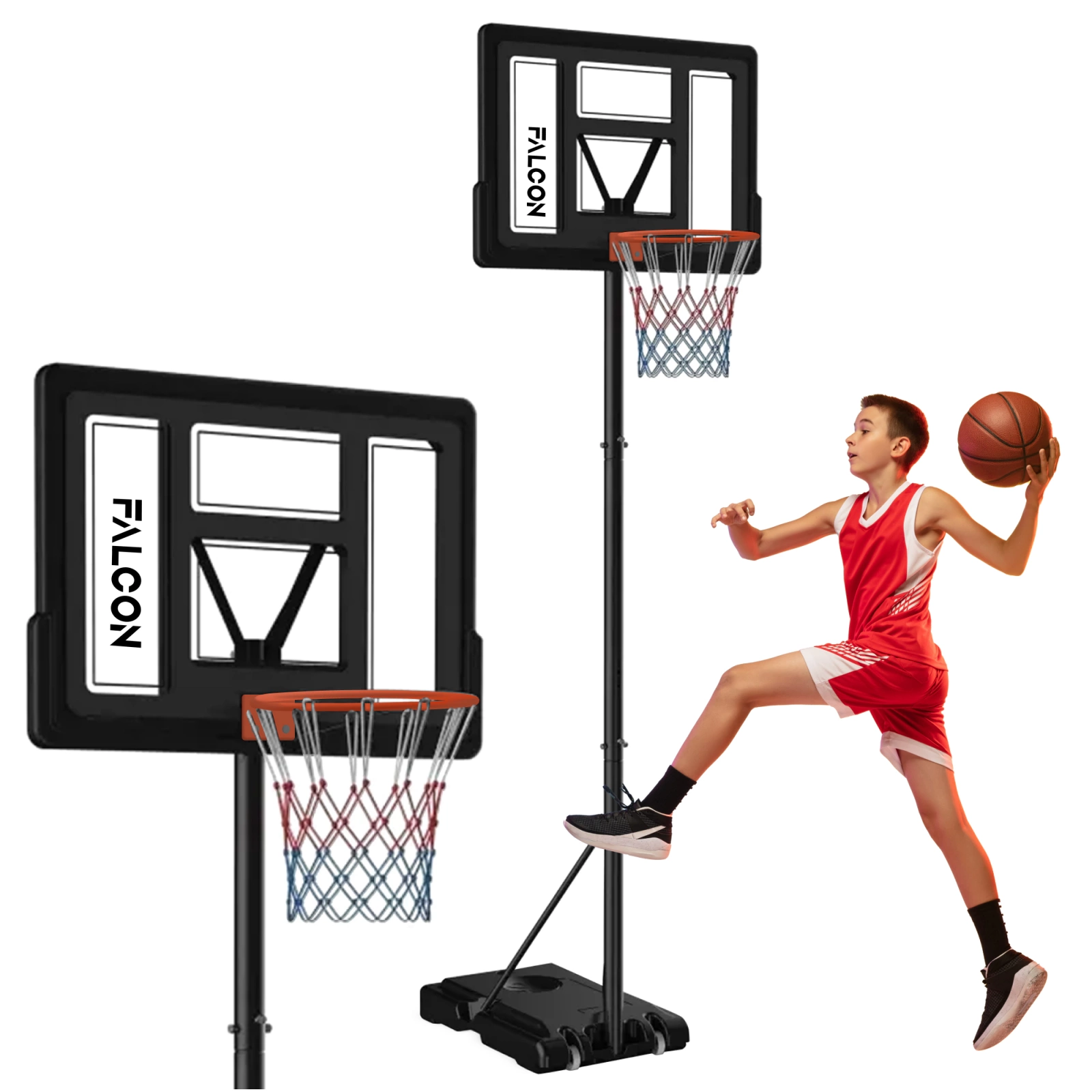 4Fizjo Falcon Junior 2 brīvi stāvošs basketbola grozs ar regulējamu augstumu