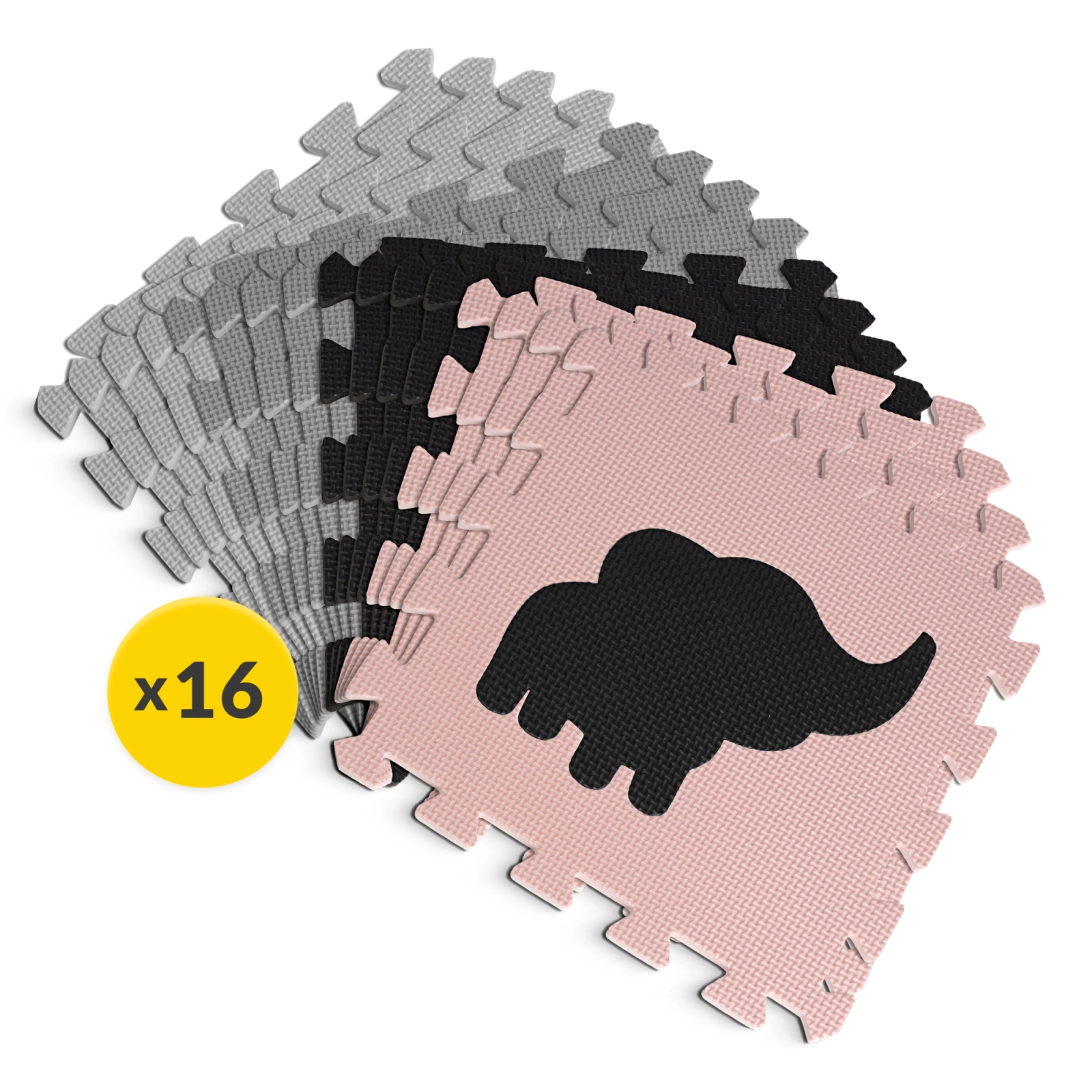 Educational Foam Puzzle Play Mat for Kids 150 x 150 cm, Pink
