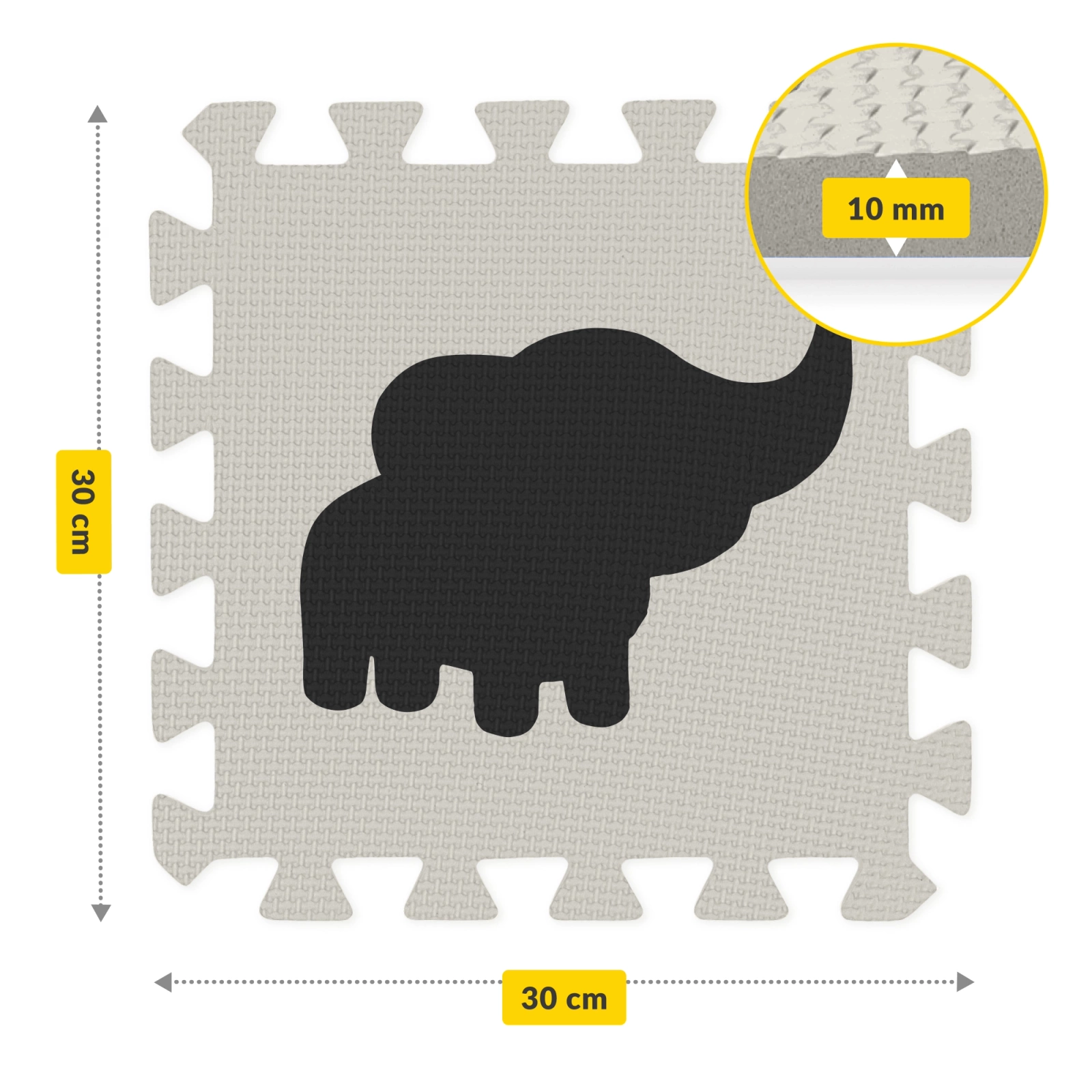 4Fizjo 721 Foldable Educational Puzzle Play Mat for Kids 150 x 150 cm, Grey