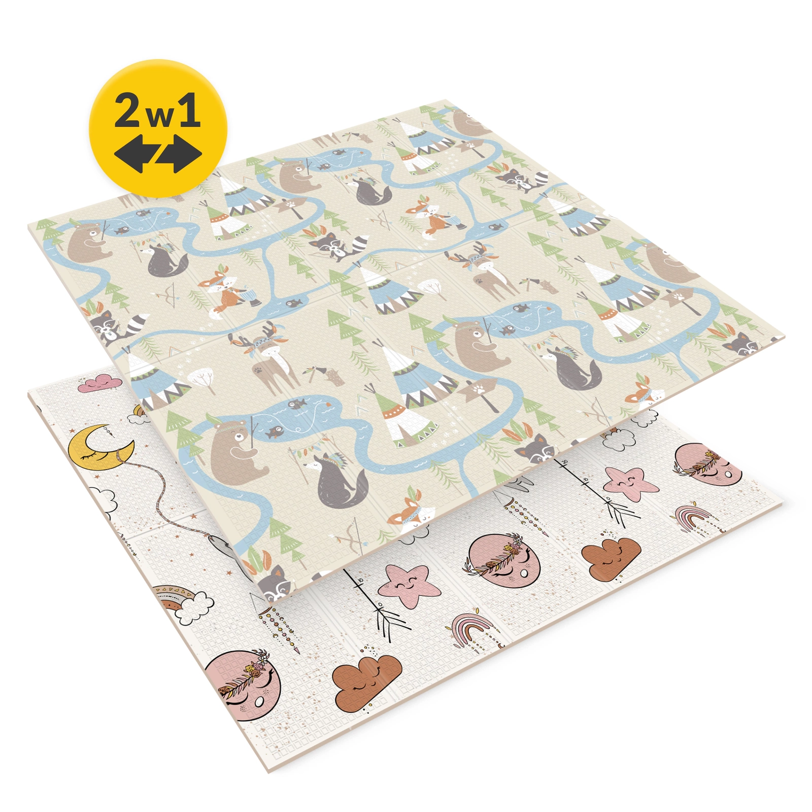 4Fizjo Boho Dream Foldable Educational Play Mat, 200 x 180 cm
