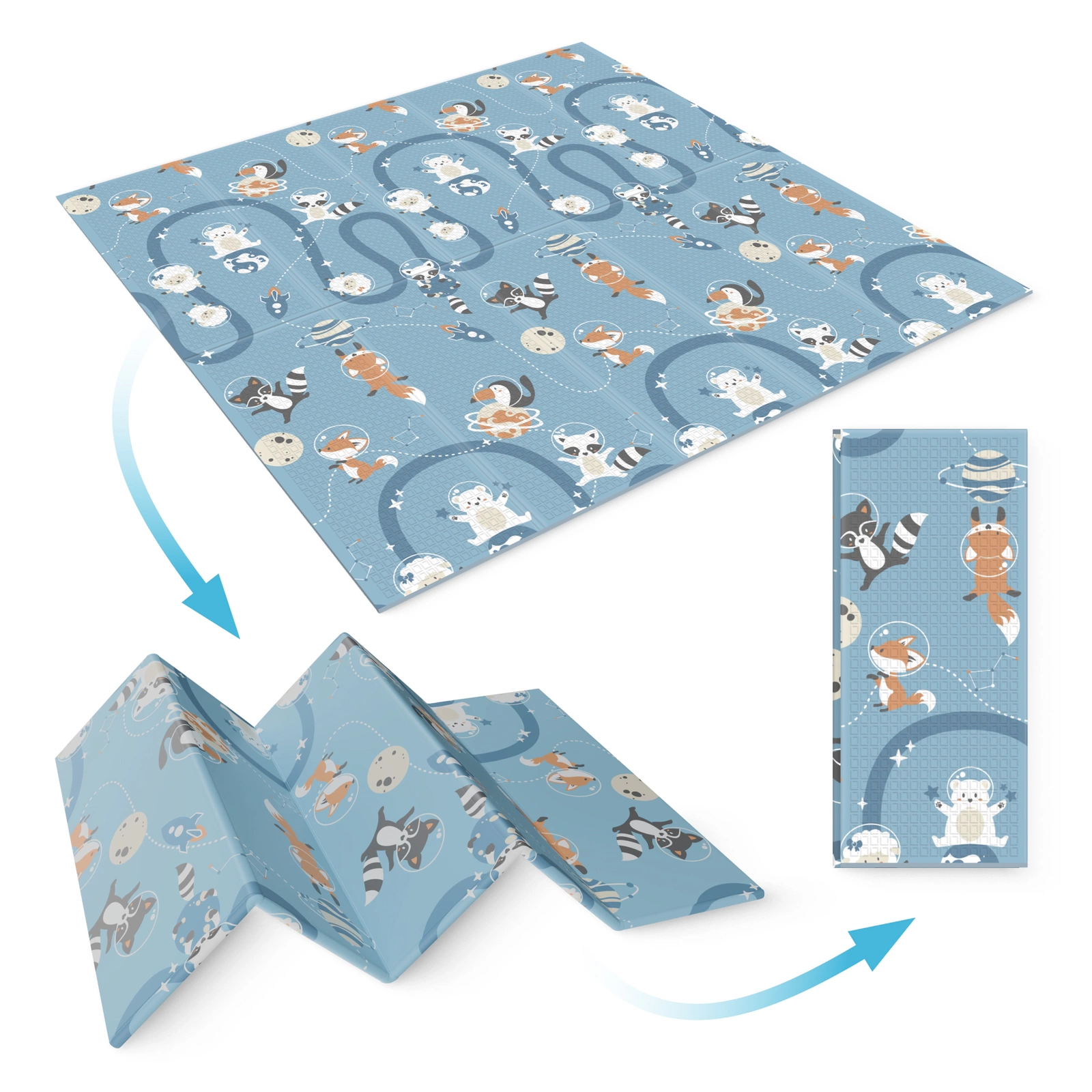 4Fizjo Educational Baby Play Mat Kingdom and Space, 200x180 cm