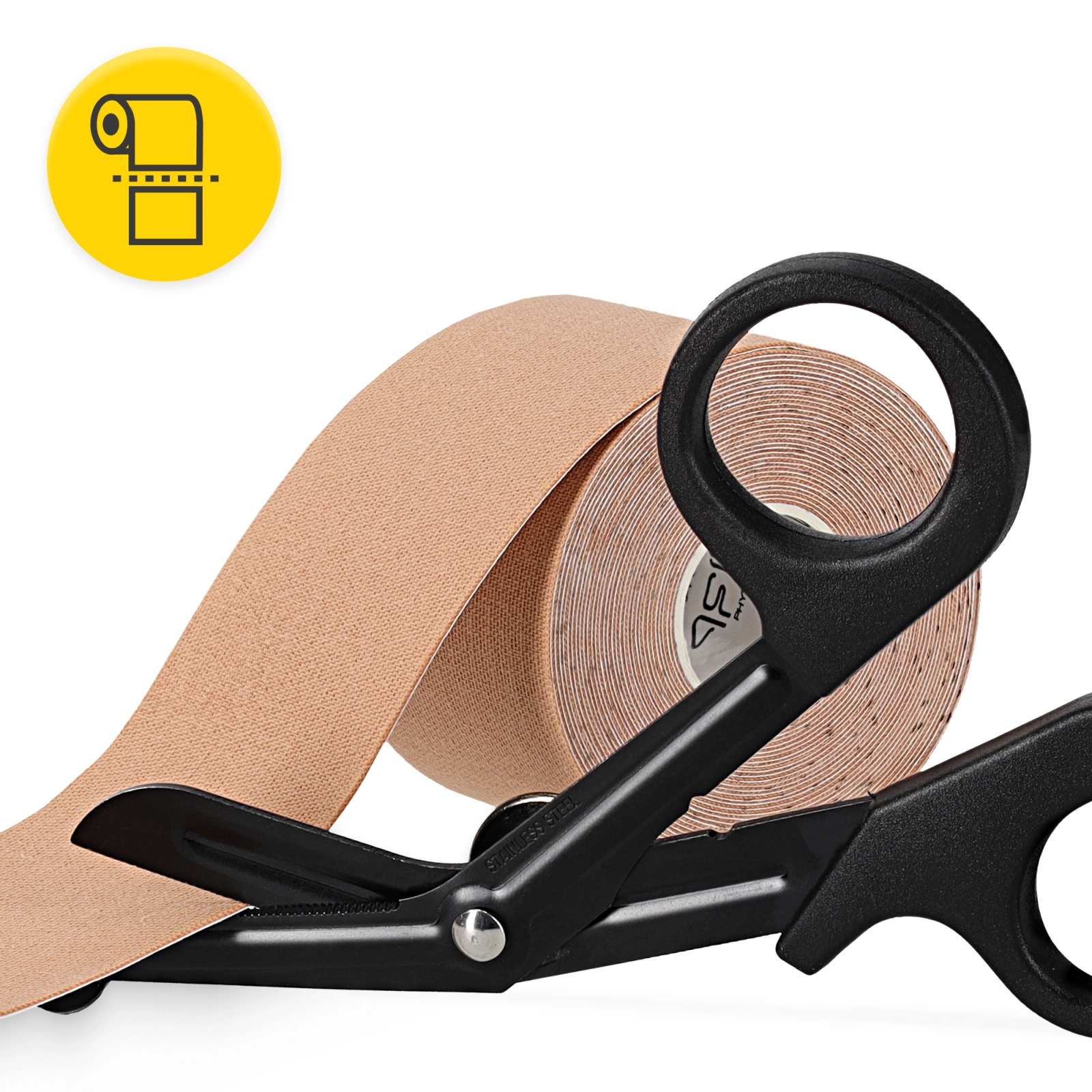 4Fizjo Kinesiology Taping Scissors, Stainless Steel with Teflon Coating