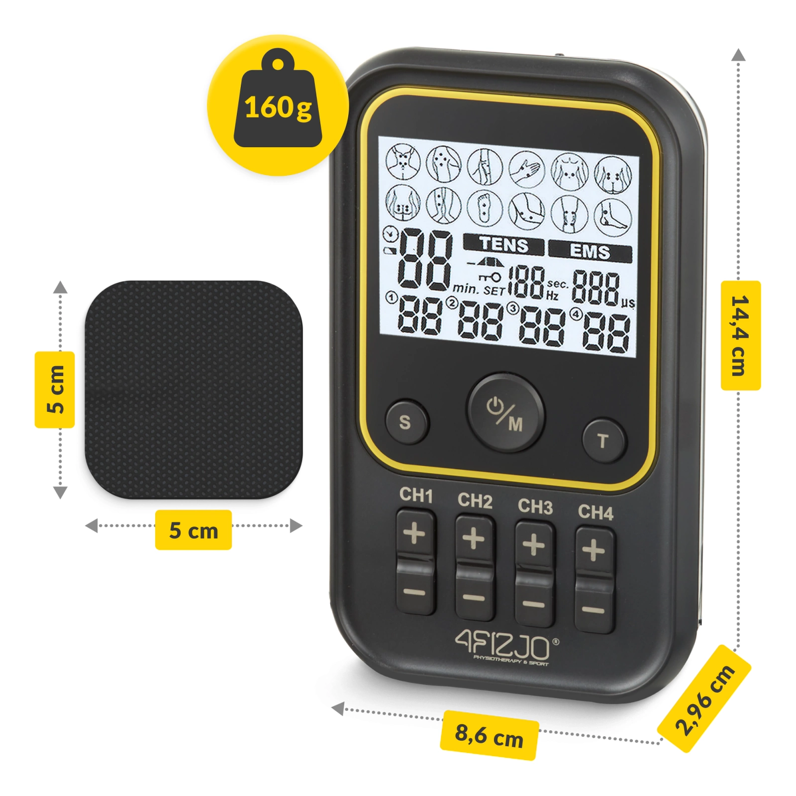 Миостимулятор 4Fizjo 966 PRO+ TENS / EMS