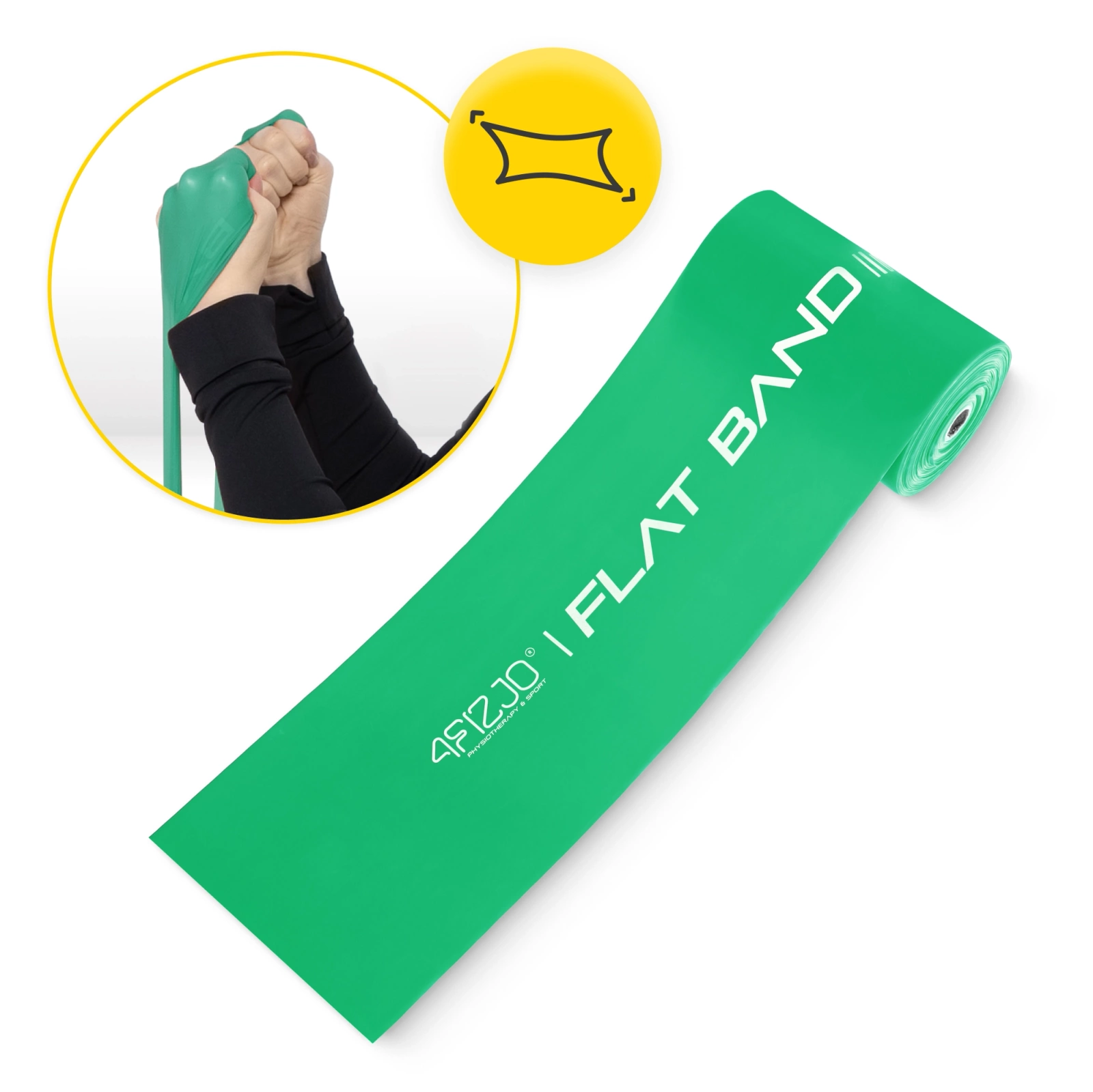 4Fizjo FLAT BAND Rehabilitation Resistance Band 5-8 kg, 30 m, Green