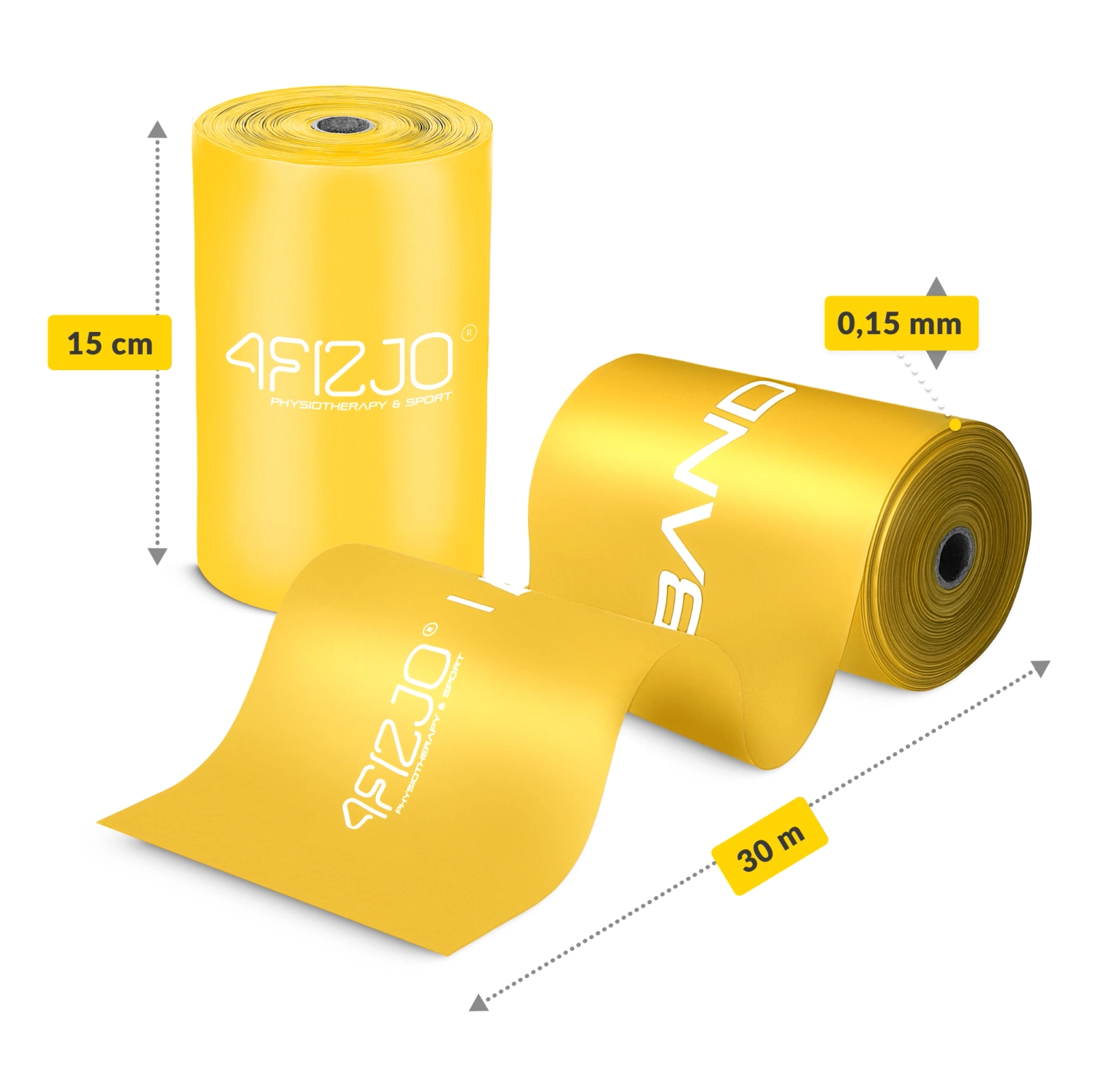 4Fizjo Flat Band Rehabilitation Band 1-2 kg 30 m, Yellow