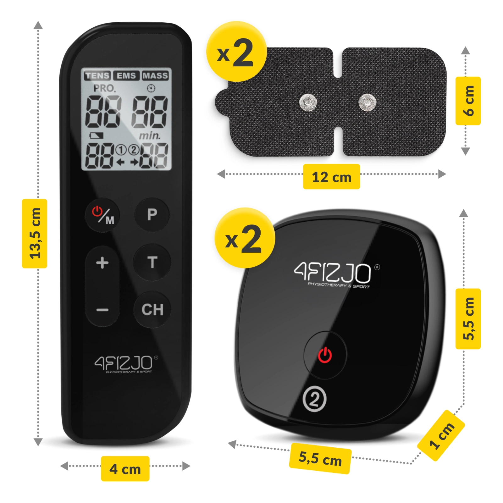 4Fizjo 1706 Wireless Electrostimulator Combo EVO 3 in 1 (TENS, EMS, MASS)
