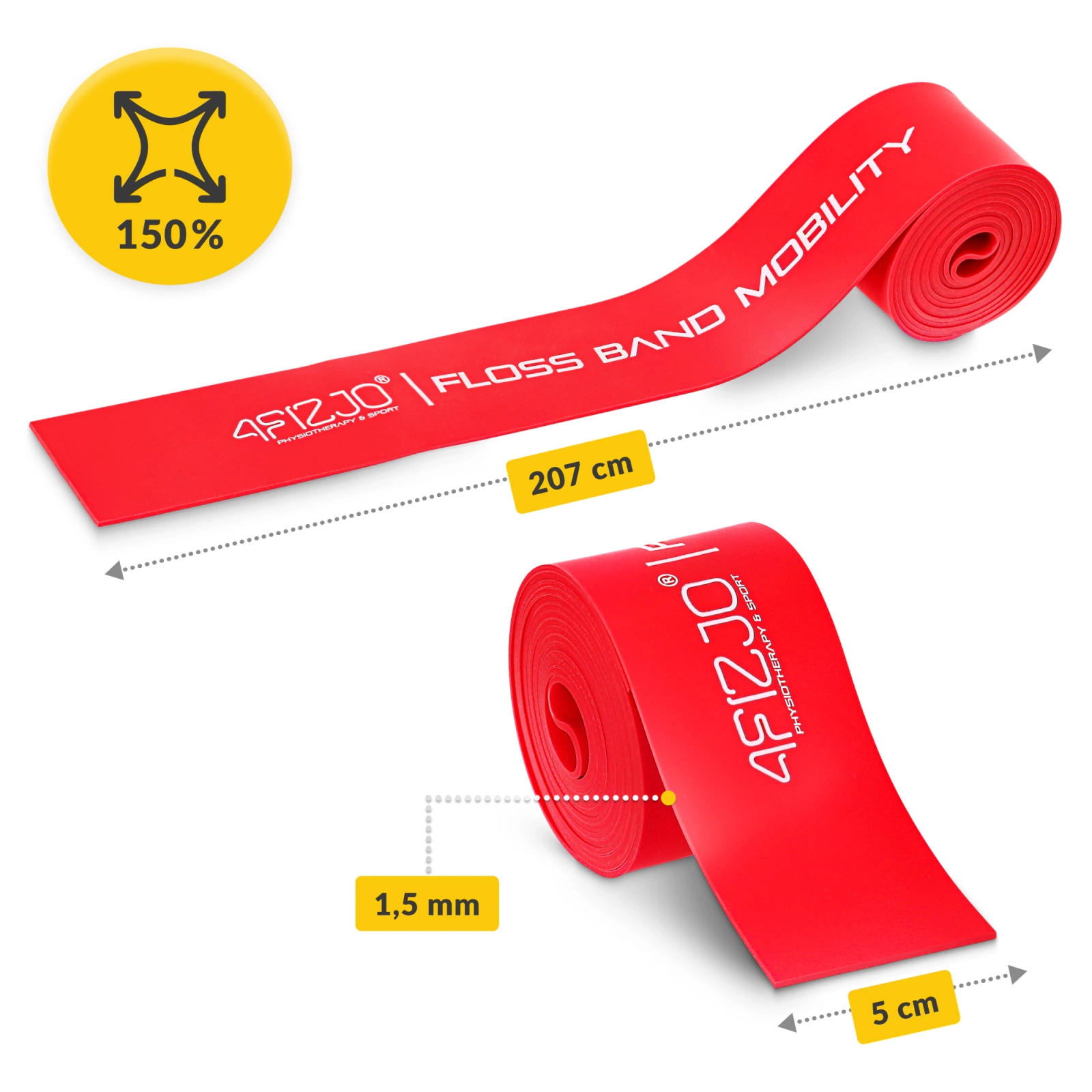4Fizjo Floss Band Rehabilitation Band 1.5 mm, Red