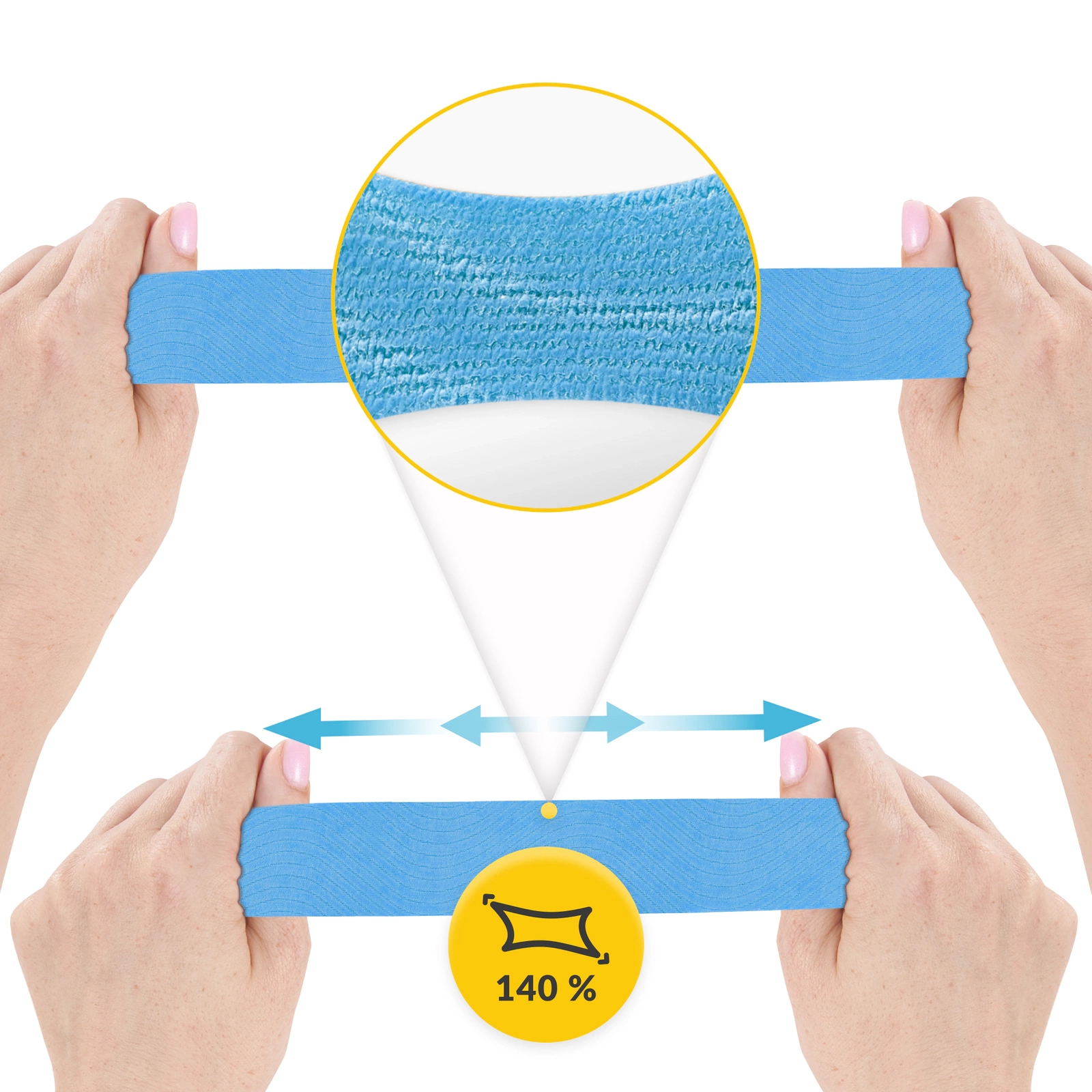 4Fizjo Kinesiology Tape 5 cm x 5 m, Light Blue